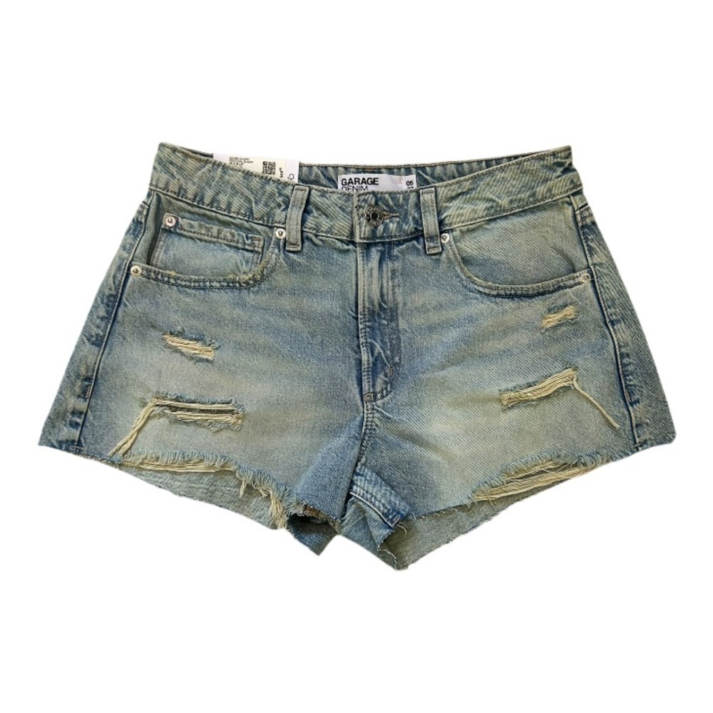 NWT Garage Denim Women's Size 5 Festival Ripped Blue Denim Shorts